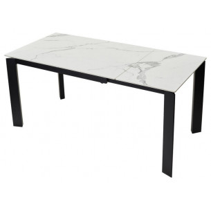 Стол CORNER 120 GLOSS STATUARIO WHITE SINTERED STONE / BLACK М-City