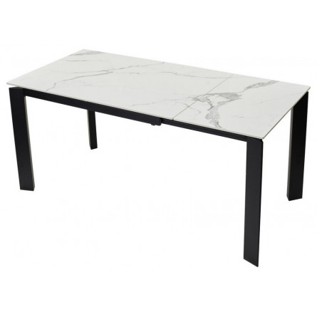 Стол CORNER 120 GLOSS STATUARIO WHITE SINTERED STONE / BLACK М-City