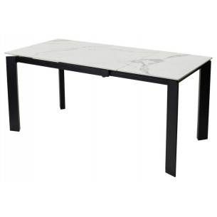 Стол CORNER 120 GLOSS STATUARIO WHITE SINTERED STONE / BLACK М-City