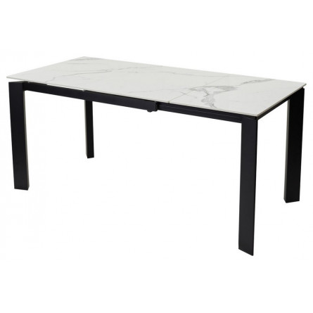 Стол CORNER 120 GLOSS STATUARIO WHITE SINTERED STONE / BLACK М-City