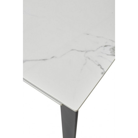 Стол CORNER 120 GLOSS STATUARIO WHITE SINTERED STONE / BLACK М-City