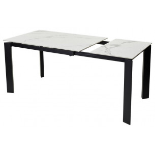 Стол CORNER 120 GLOSS STATUARIO WHITE SINTERED STONE / BLACK М-City