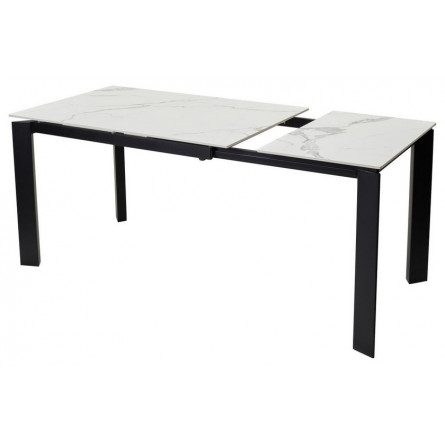 Стол CORNER 120 GLOSS STATUARIO WHITE SINTERED STONE / BLACK М-City