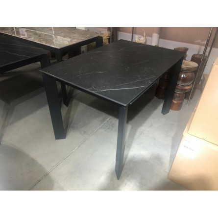 Стол CORNER 120 MATT BLACK MARBLE SINTERED STONE/ BLACK М-City