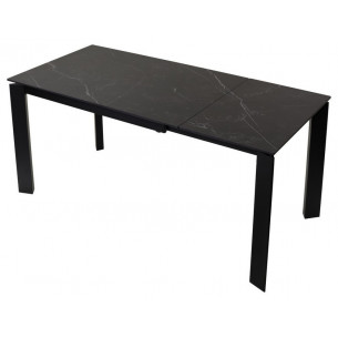 Стол CORNER 120 MATT BLACK MARBLE SINTERED STONE/ BLACK М-City