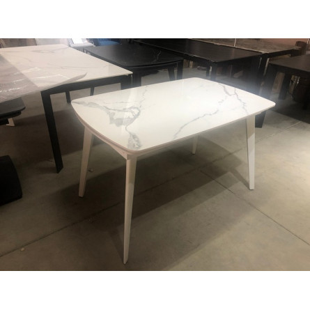 Стол ELIOT 120 GLOSS STATUARIO WHITE SINTERED STONE / WHITE М-City