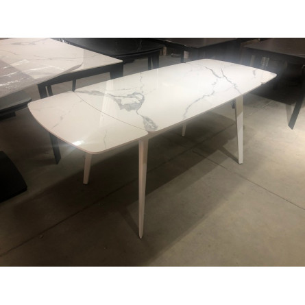 Стол ELIOT 120 GLOSS STATUARIO WHITE SINTERED STONE / WHITE М-City