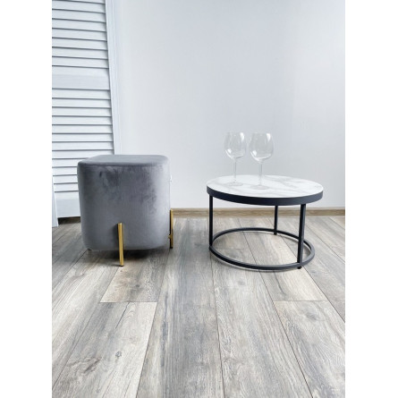 Пуф для гостиной ARES BLUVEL-14 GREY / GOLD М-City