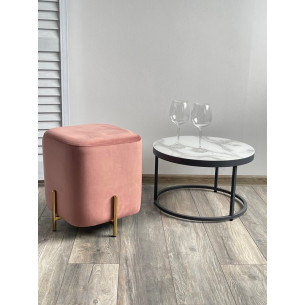 Пуф для гостиной ARES BLUVEL-52 PINK / GOLD М-City