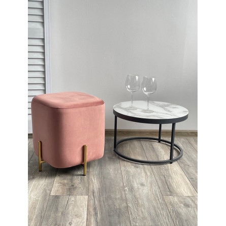 Пуф для гостиной ARES BLUVEL-52 PINK / GOLD М-City