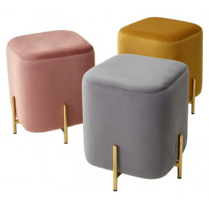 Пуф для гостиной ARES BLUVEL-52 PINK / GOLD М-City
