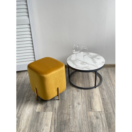 Пуф для гостиной ARES BLUVEL-68 YELLOW / GOLD М-City