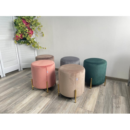 Пуф для гостиной RICE BLUVEL-40 BEIGE / GOLD М-City