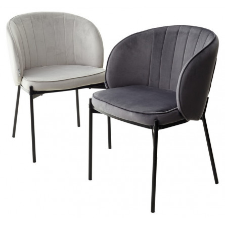 Стул DIANA BLUVEL-03 LIGHT GREY, велюр / черный каркас М-City