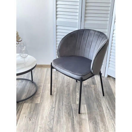 Стул DIANA BLUVEL-14 GREY, велюр / черный каркас М-City