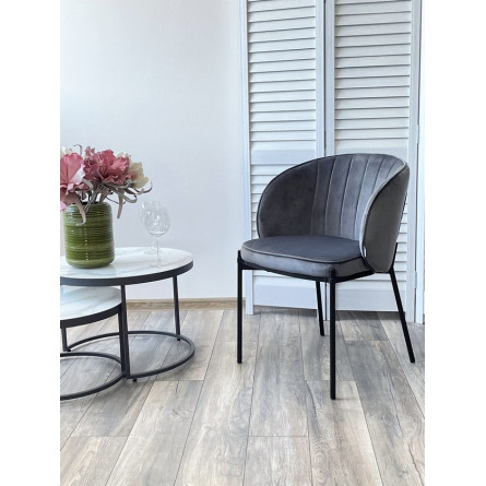 Стул DIANA BLUVEL-14 GREY, велюр / черный каркас М-City