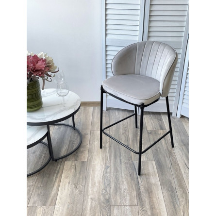 Полубарный стул WENDY BLUVEL-03 LIGHT GREY (H65), велюр М-City