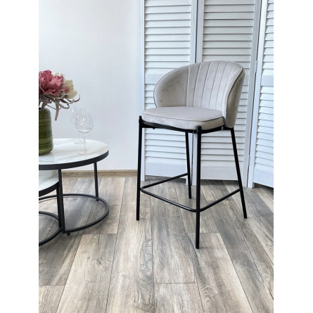 Полубарный стул WENDY BLUVEL-03 LIGHT GREY (H65), велюр М-City
