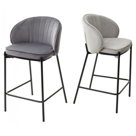 Полубарный стул WENDY BLUVEL-03 LIGHT GREY (H65), велюр М-City