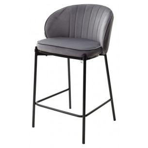 Полубарный стул WENDY BLUVEL-14 GREY (H65), велюр М-City