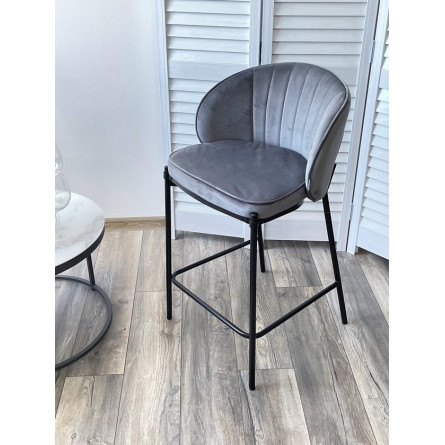 Полубарный стул WENDY BLUVEL-14 GREY (H65), велюр М-City