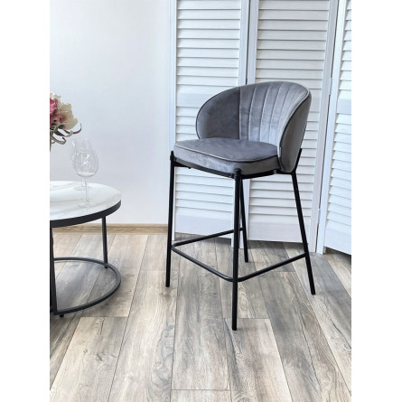 Полубарный стул WENDY BLUVEL-14 GREY (H65), велюр М-City