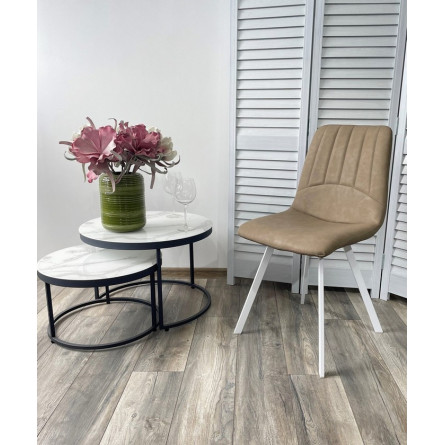 Стул ASHTON RU-18 темно-бежевый винтаж/ белый каркас М-City