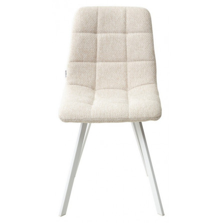 Стул CHILLI SQUARE TRF-11 светло-бежевый, ткань/ белый каркас М-City