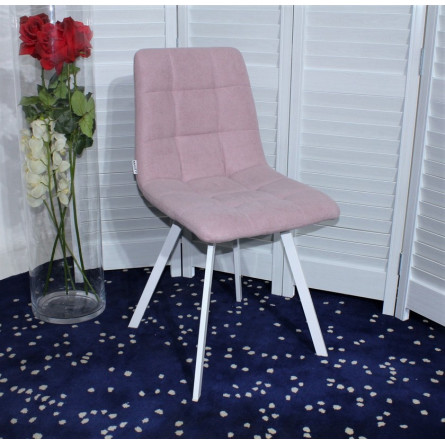 Стул CHILLI SQUARE UF860-04B сиреневый, ткань/ белый каркас М-City