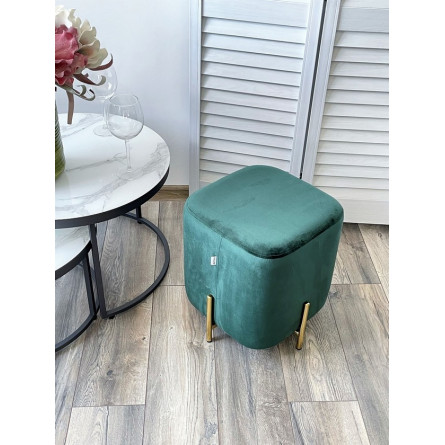 Пуф для гостиной ARES BLUVEL-78 GREEN / GOLD М-City