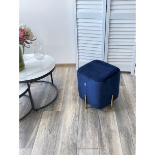 Пуф для гостиной ARES BLUVEL-86 NAVY BLUE / GOLD М-City