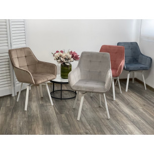 Стул MAVERICK BLUVEL-40 BEIGE/ белый каркас, поворот.360 град. М-City