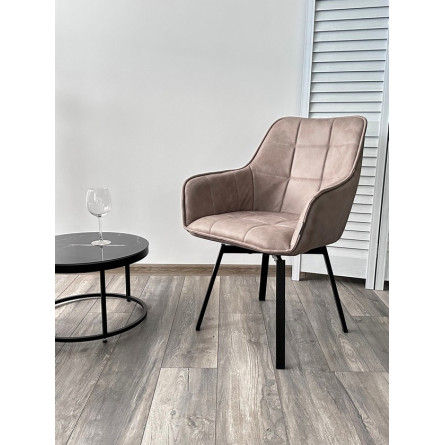 Стул MAVERICK HK007-04 Латте, искусственная замша / черный каркас, поворот.360 град. М-City