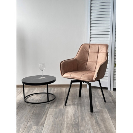 Стул MAVERICK HK007-05 Светло-коричневый, искусст. замша / черный каркас, поворот.360 град. М-City