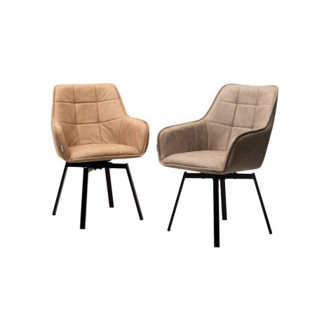 Стул MAVERICK HK007-05 Светло-коричневый, искусст. замша / черный каркас, поворот.360 град. М-City