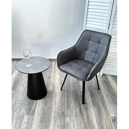 Стул MAVERICK HK007-10 Темно-серый, искусственная замша / черный каркас, поворот.360 град. М-City