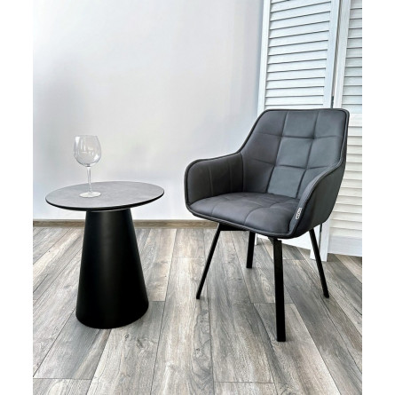 Стул MAVERICK HK007-10 Темно-серый, искусственная замша / черный каркас, поворот.360 град. М-City