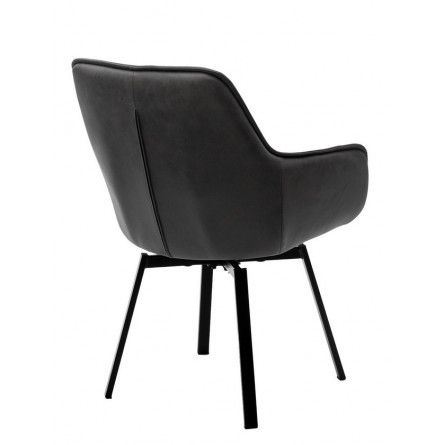 Стул MAVERICK HK007-10 Темно-серый, искусственная замша / черный каркас, поворот.360 град. М-City