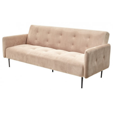 Диван-кровать МОНАКО бежевый 5, велюр, трехместный, прямой, клик-кляк