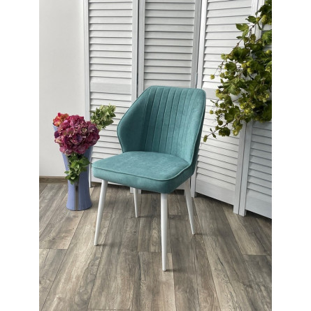 Стул VENA, цвет B15 Мята, велюр / белый каркас М-City