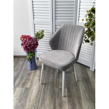 Стул VENA, цвет B22 Серый, велюр / белый каркас М-City