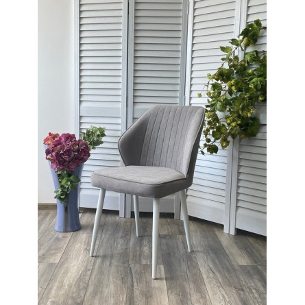 Стул VENA, цвет B22 Серый, велюр / белый каркас М-City