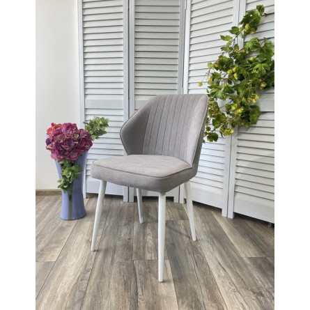 Стул VENA, цвет B22 Серый, велюр / белый каркас М-City