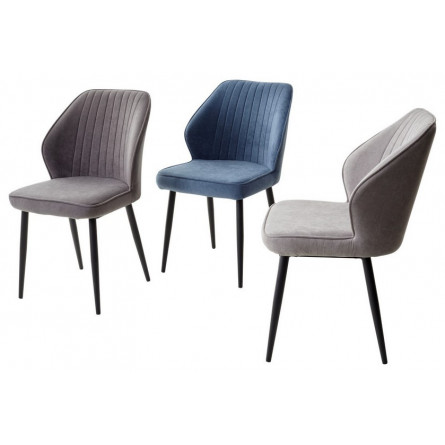 Стул VENA, цвет B22 Серый, велюр / черный каркас М-City