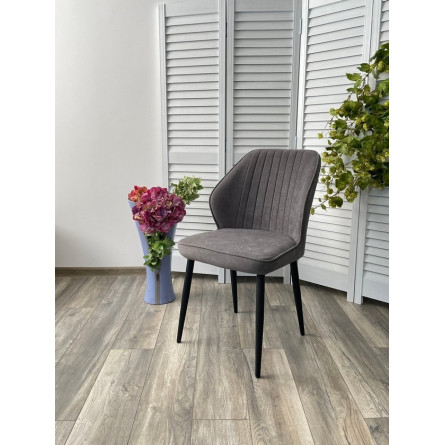 Стул VENA, цвет B28 Темно-серый, велюр / черный каркас М-City