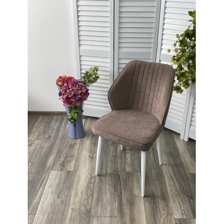 Стул VENA, цвет B5 Капучино, велюр / белый каркас М-City