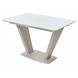 Стол Прага 120 Белый, стекло / Камень светлый, М-City