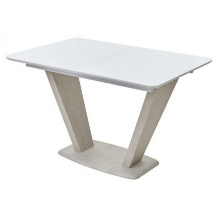 Стол Прага 120 Белый, стекло / Камень светлый, М-City