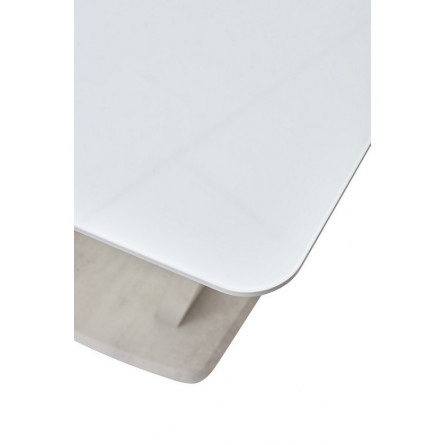 Стол Прага 120 Белый, стекло / Камень светлый, М-City