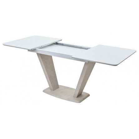 Стол Прага 120 Белый, стекло / Камень светлый, М-City